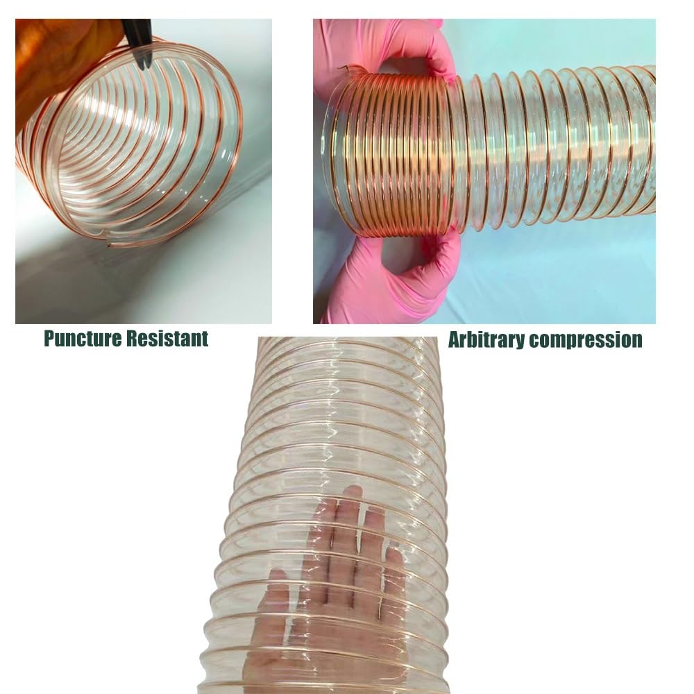 Tubo flessibile in poliuretano per raccolta di fumi da 1 m, ideale per applicazioni da 80 mm (3 1/8")