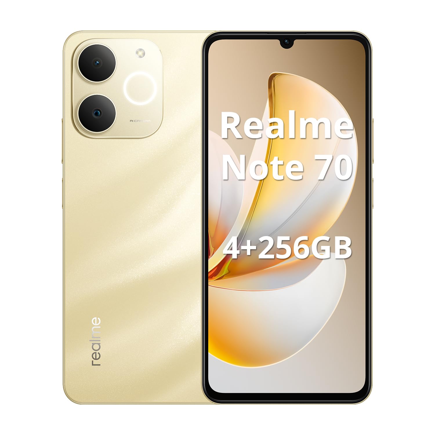 スマートフォン本体 realme note 70t 4/256GB GOLD Realme Note 70 Smartphone 4GB RAM 256GB ROM Tela de 6.74