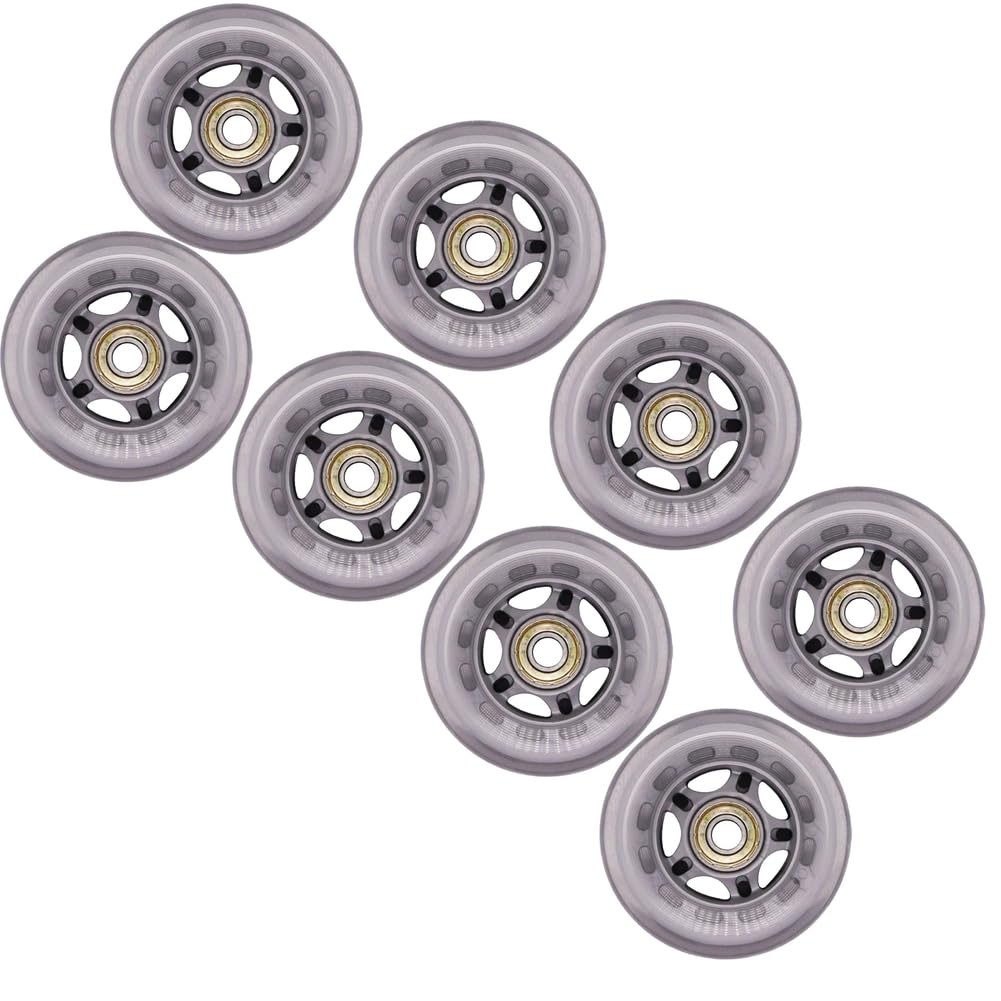 Ruote per Pattini in Linea 70mm 72mm 76mm 80mm con Cuscinetti ABEC-7, Ruote per Bagagli, Confezione da 8 Ruote di Ricambio
