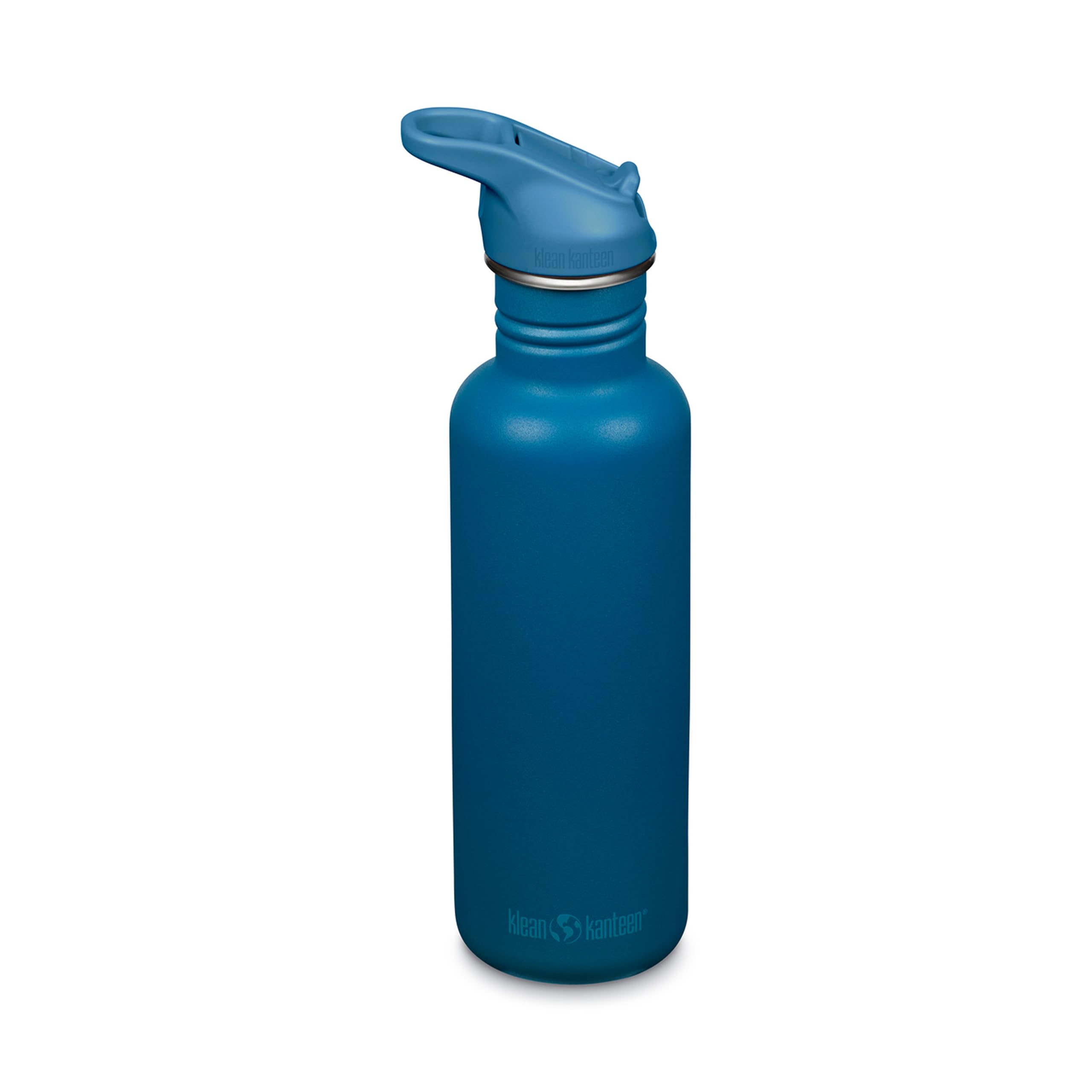 Klean Kanteen Blue 1011194 Classic Narrow (Flip Sport) Bicycle Water Bottle With Stainless Steel Cap, With Volume 800 Ml