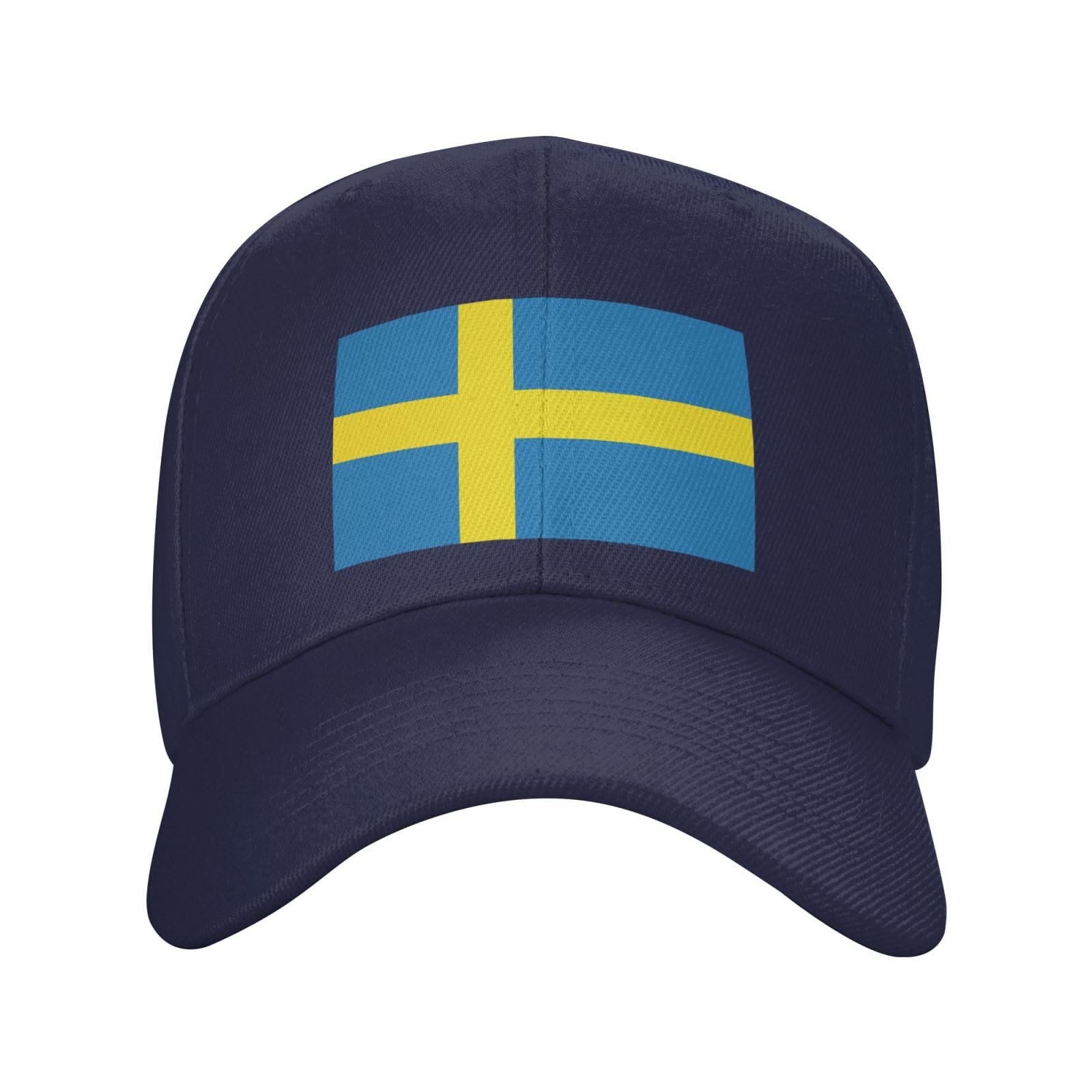 Sweden Hat Caps for Men Women Flag of Sweden Baseball Cap Adjustable Trucker Dad Hats Navy Blue