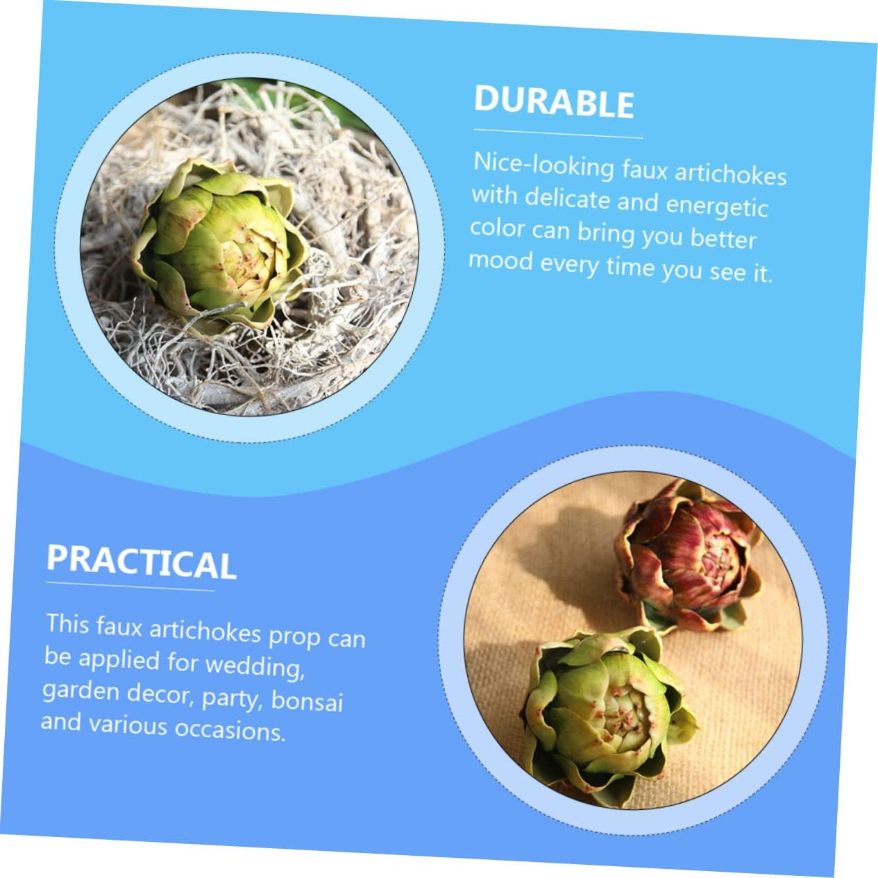 IMIKEYA 8pcs Artificial Faux Artichokes Fake Plants for Decoration Plastic Artificial Flower Bonsai Props