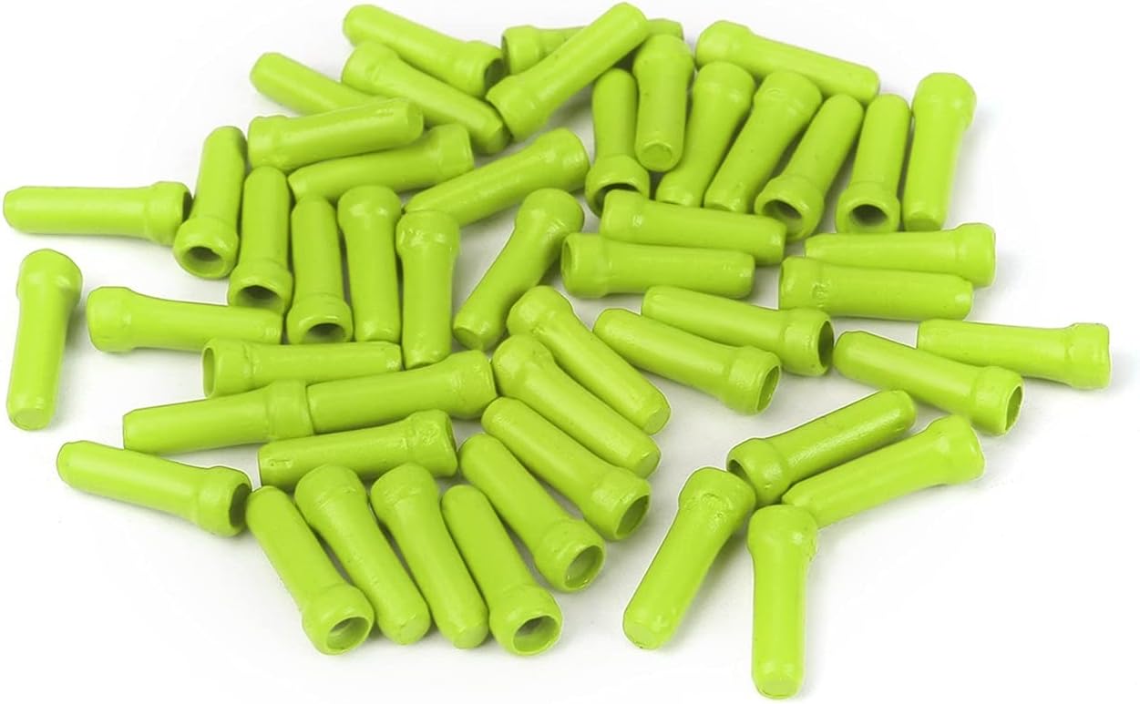 Bike Cable End Caps 50 Pcs/lot Bicycle Brake Shifter Aluminum Inner Tips Crimps Cycle Cycling Parts Derailleur Shift Cables(Light Green)