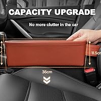 Vista 4 de Tumecos Car Seat Pockets PU Leather Car Console Side Organizer Seat Catcher Holders Compatible with Phone Key Wallet Phone Sunglasses 2 Pack (Black)