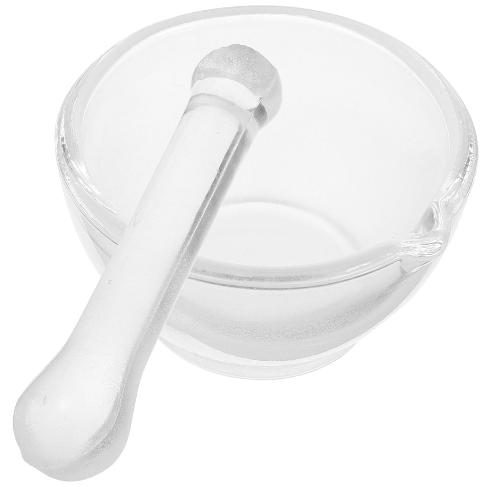 Mortaio di vetro con pestello 60 mm in vetro medicinale ciotola macina per laboratorio e cucina pentola per compresse e polveri chimiche