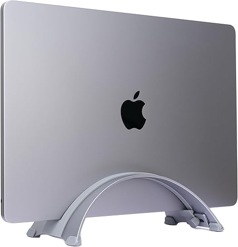 Miniatura 2 de Soporte vertical ajustable para laptop aluminio 6061, precisión CNC, acabado anodizado, se adapta a todas las computadoras portátiles, incluyendo