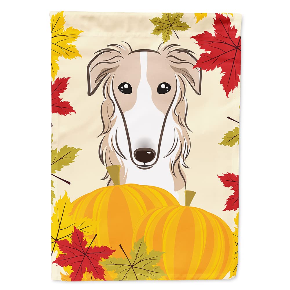 Borzoi Thanksgiving drapeau en toile, décoration d'automne pour jardin