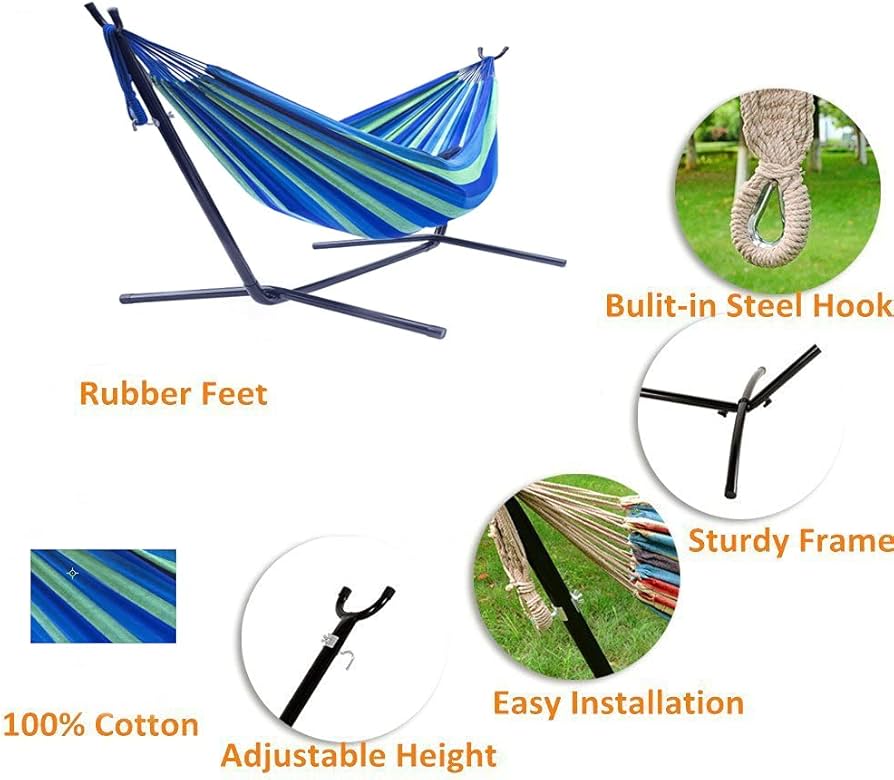 ASYストアEAGLE PEAK Easy Hammock St Setup Space Stand, FT Double Steel