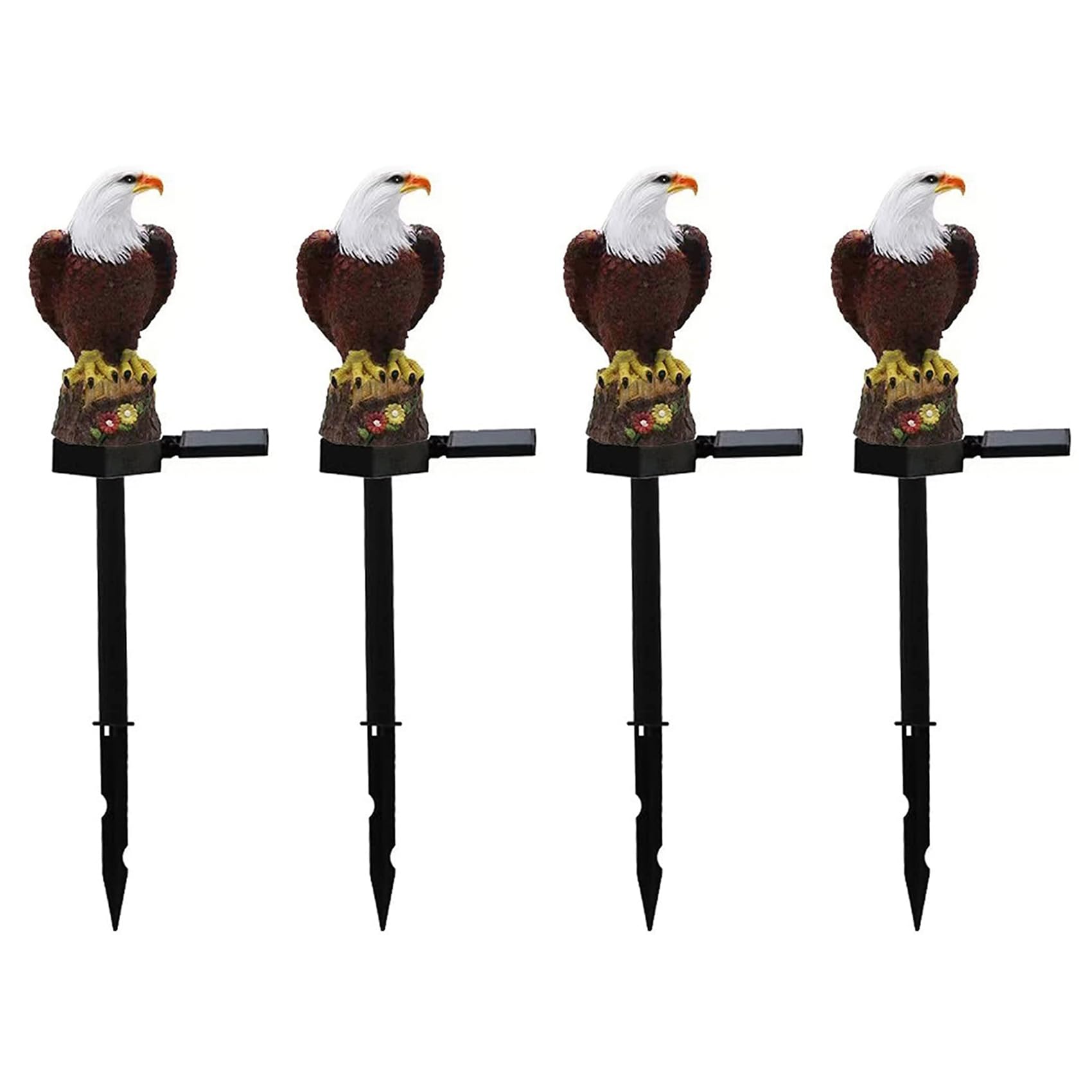 Vjsujehgy 4X Solar Garden Light Resin Bald Eagle Figurine Dusk Dawn Solar Yard Light Animal Solar Stake Light Outdoor Decorative