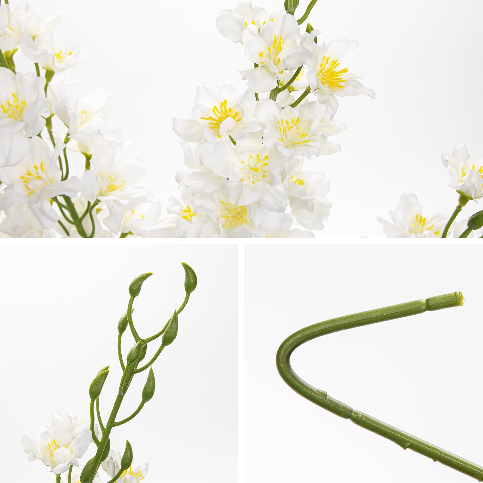 4 Fiori Artificiali Delphinium Con Steli Lunghi SNAIL GARDEN – Decorazione Floreale Finta