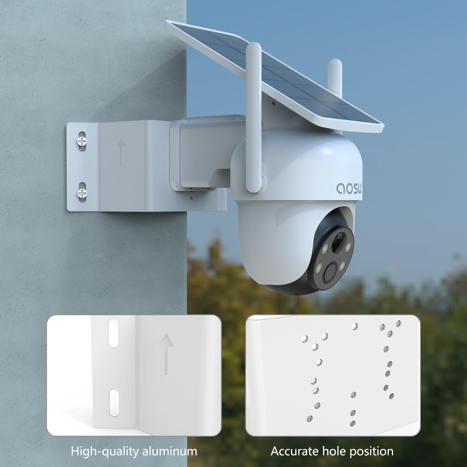 HOLACA 90°Corner Mount Compatible with AOSU SolarCam D1 SE, D1 Lite, D1 Max Solar Security Camera (Camera NOT Included) - Image 4