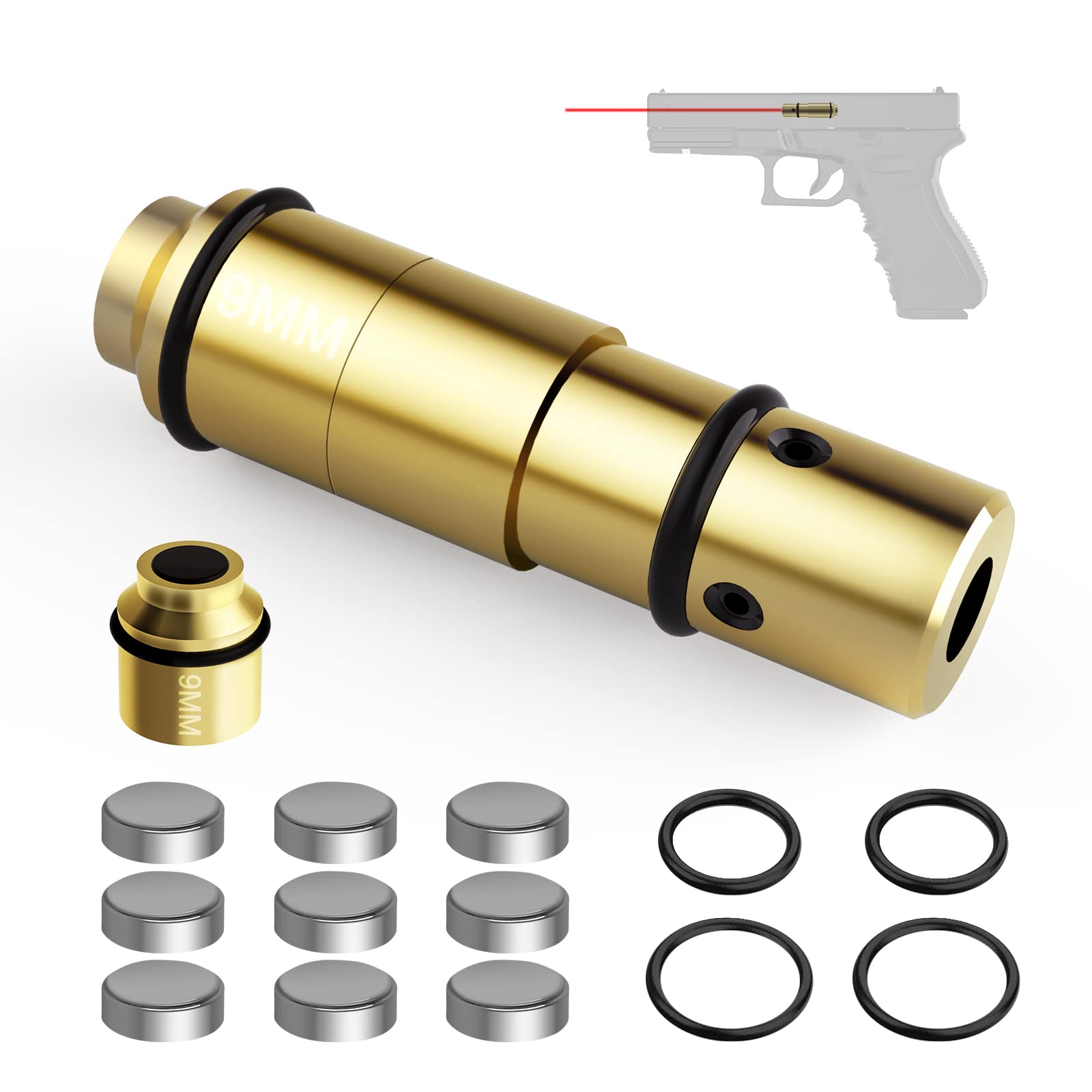 Bugleman9mm Laser Training with one More Snap Cap, Extra Rubber O-Ring for Dry Fire Training System, Dry Fire Trainer