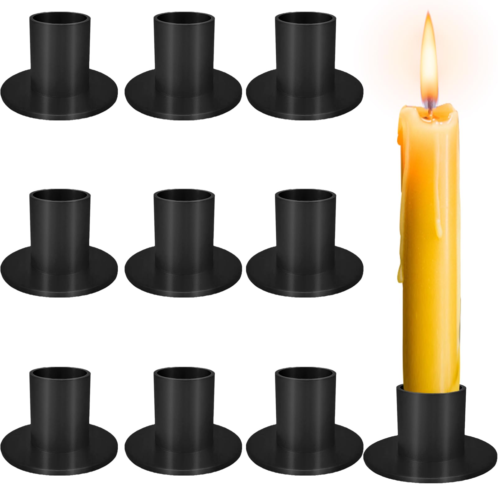 9 pcs bougeoir noir