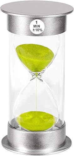 SuLiao Temporizador de Arena de 1 Minuto Reloj de Arena Reloj de Arena Verde Irrompible de 1 Min, Reloj de Arena Grande de Un Minuto, Reloj de Arena