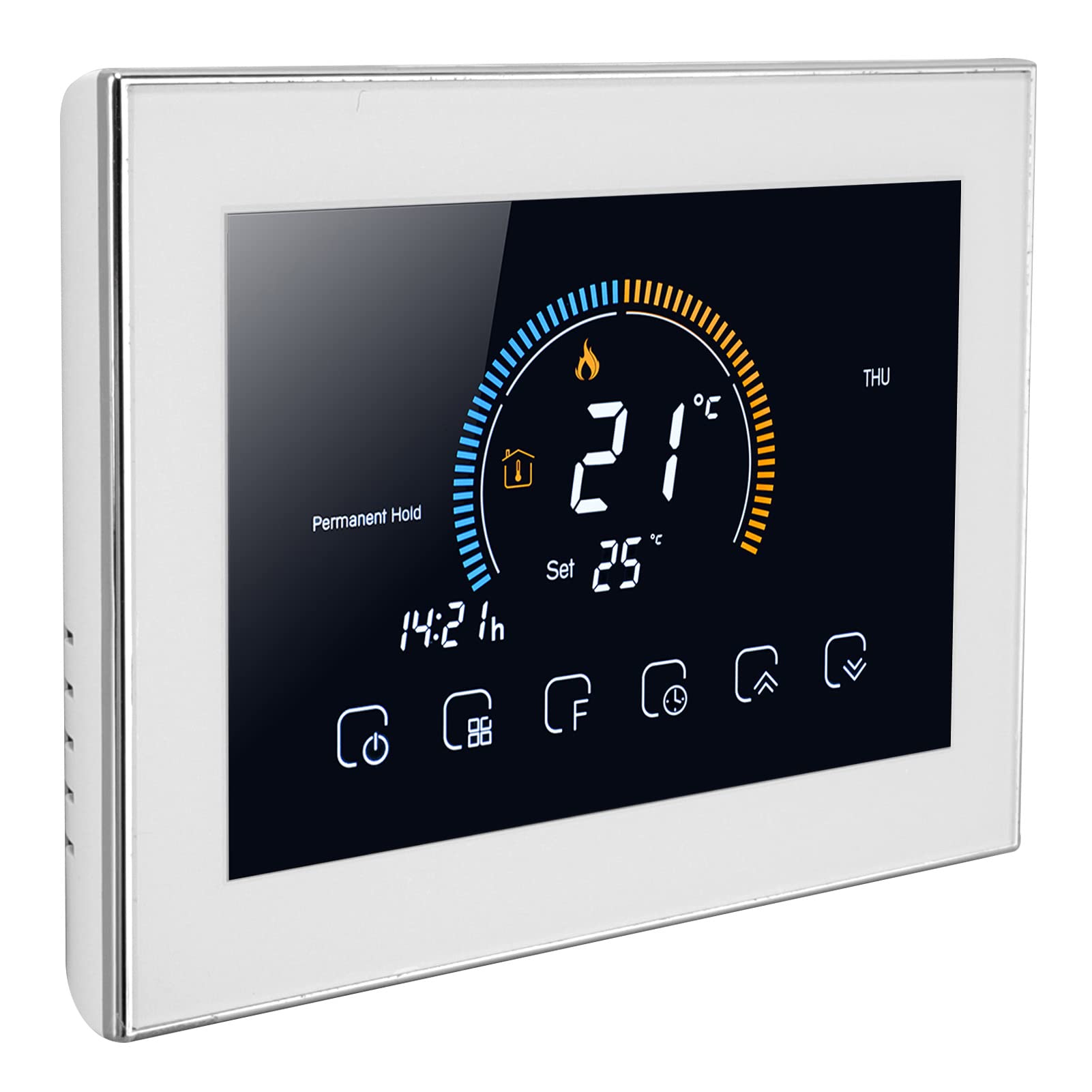 Termostat Pokojowy, Czujnik NTC3950 Inteligentny Programowalny Termostat z Ekranem Dotykowym LCD do Wnętrz
