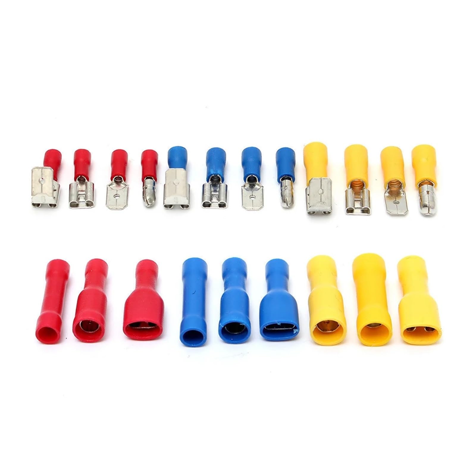 Assortiment de cosses à Pelle, connecteur de câble isolé, Fil électrique, sertissage, Anneau Bout à Bout, Fourchette, cosses, Kit roulé, 280/480/720/1200 pièces(280Pcs)