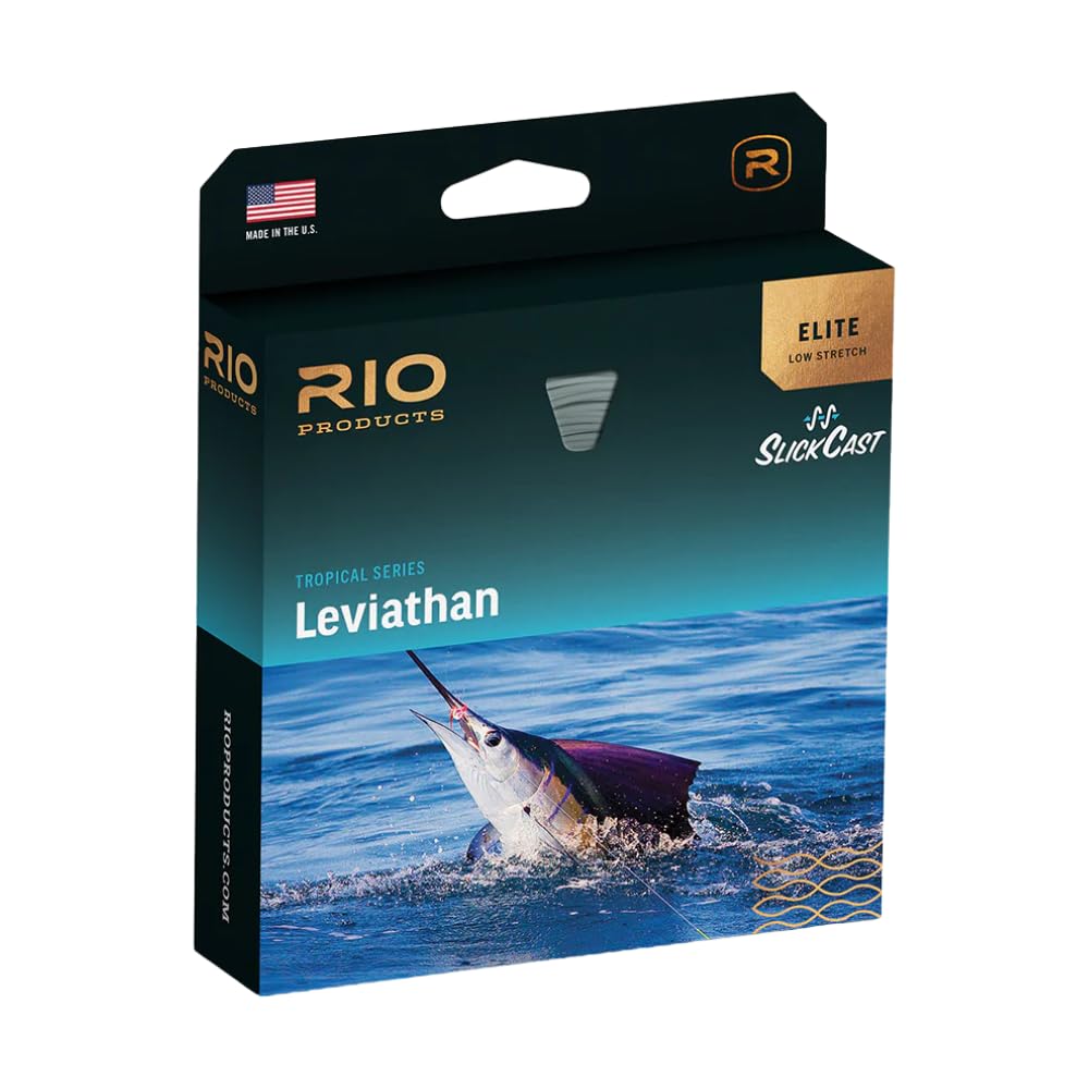 RIO Products Elite Leviathan - Tropical Series Saltwater Fly Line - Designed to Target Large Tropical Species - Low Stretch and Ultra Slick Performance - Black/Transparent Tan, 10/11wt