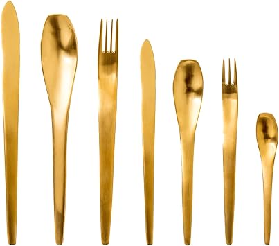 28 -Piece 304Silverware Set, Service for 4, Stainless Steel Utensils Set ,Mirror Finish ,Dishwasher Safe Gift Set Creative Geometric Tableware