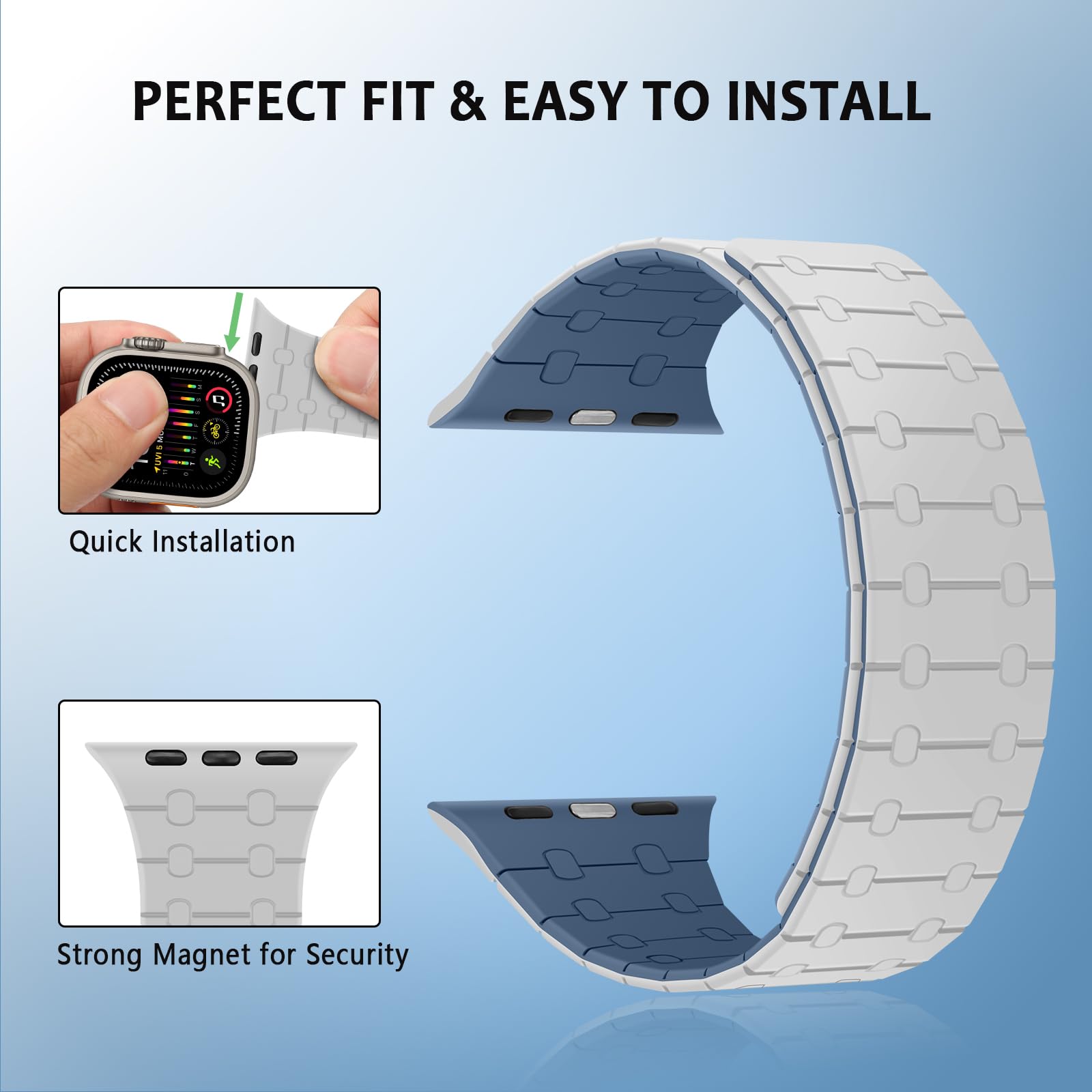 ZZDZZ Compatible with Apple Watch Straps 49mm 46mm 45mm 44mm 42mm 41mm 40mm 38mm - Image 4