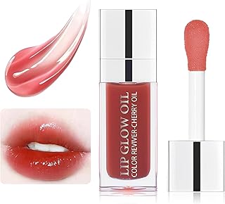Rose Tinted Lip Glow Oil,Plumping Lip Gloss Clear Jelly Moisturizing Lip Glow Oil Hydrating Lip Care Toot Lip Oil for Dry Lips Care Nourishing Water Glossy Shine Lip