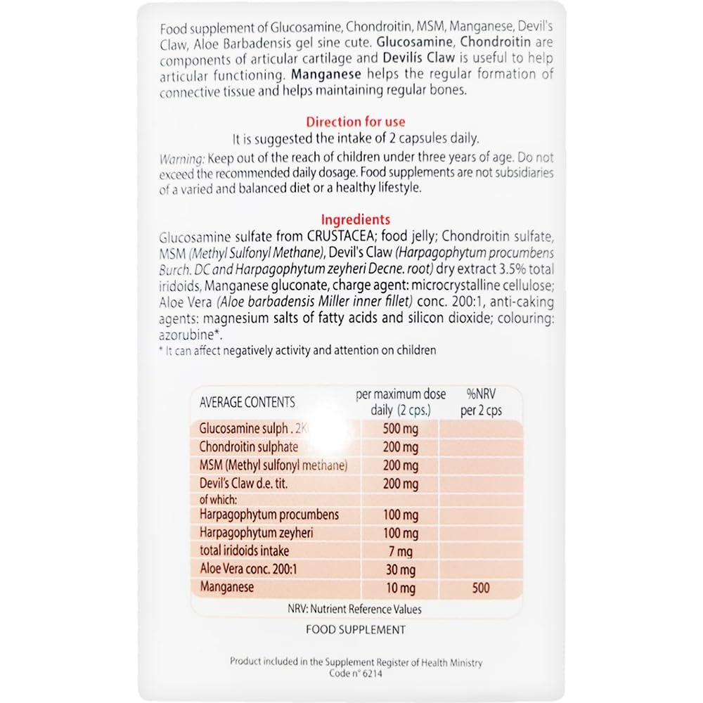 No Dol 60 Capsule – Pacchetto da 3 Confezioni | Integratore Alimentare Con Glucosamina, Condroitina, MSM, Acido Ialuronico, Artiglio del Diavolo | Integratore per Articolazioni e Mobilità