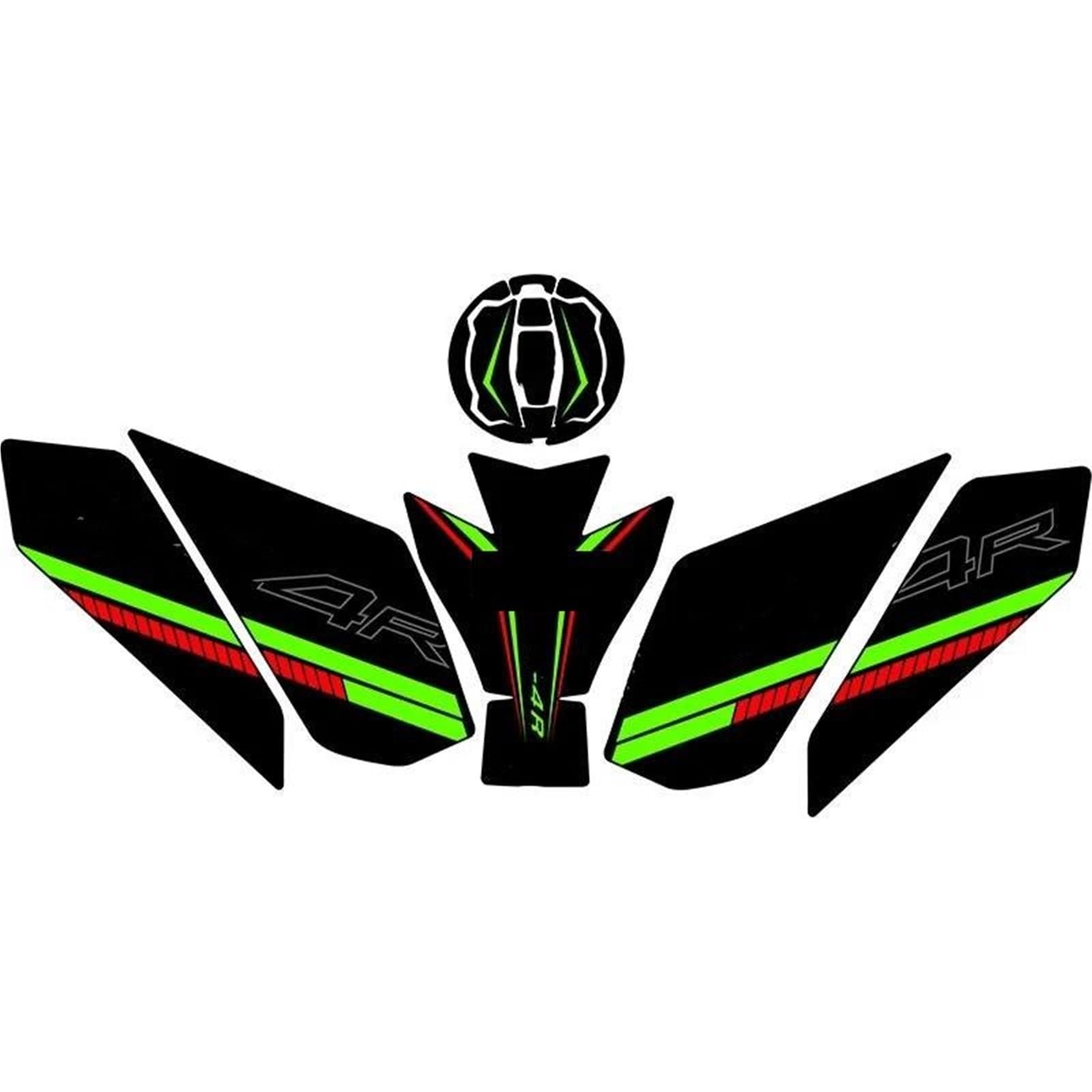 for Kawasaki for ZX4R for ZX4RR Motorcycle Body Fairing Sticker Tank Pads Gas Grip Traction Protector Fishbone Tank Pad(Color24)