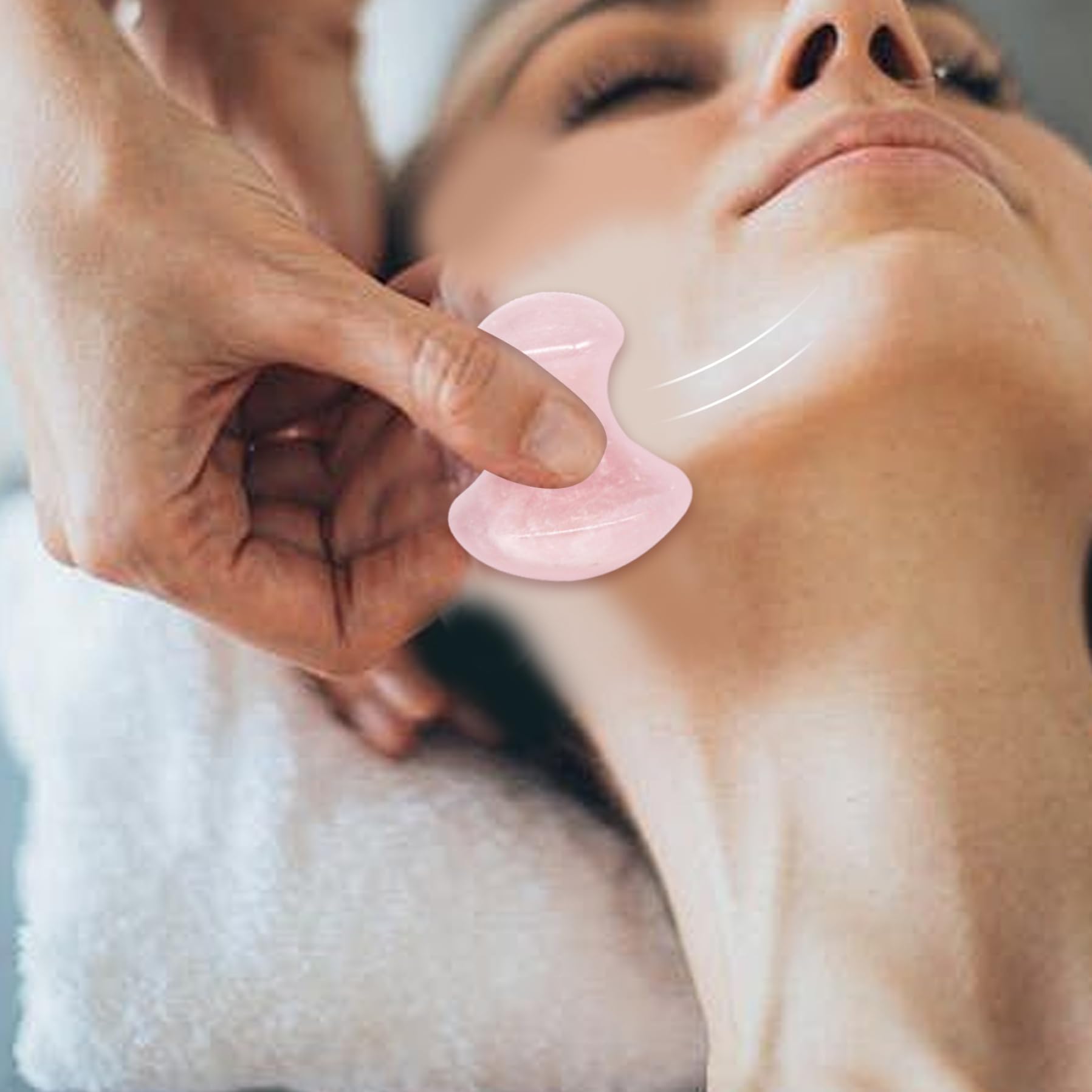 2 pièces rouleau de jade pour le visage en forme de champignon soins la peau Gua Sha outils pour le visage lisse à bords ronds SPA Rose Quartz rouleau outil massage pour soulager les.