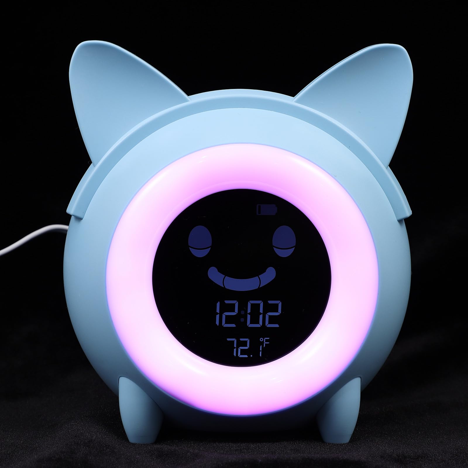 TOYANDONA Digitaler Kinderwecker mit Nachtlicht, Blau, Kunststoff, 1 Satz