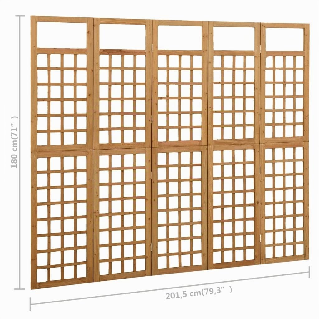 vidaXL Tannenholz Massiv Paravent Spalier 5-TLG. Rankhilfe Raumtrenner Raumteiler Trennwand Umkleide Sichtschutz Spanische Wand 201,5x180cm