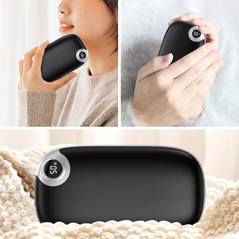 Scaldamani ricaricabili, riscaldatore tascabile elettrico portatile da 10000 mAh e USB riutilizzabile Power Bank Scaldamani caldo double-face Regalo per uomo donna Inverno all'aperto Raynauds