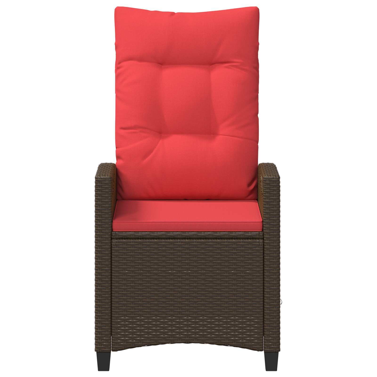 Regulowane krzesło ogrodowe z rozkładanym stolikiem 56x60x112 cm stal rattanowy UV ogród taras składany fotel leżak plażowy maks. 110 kg
