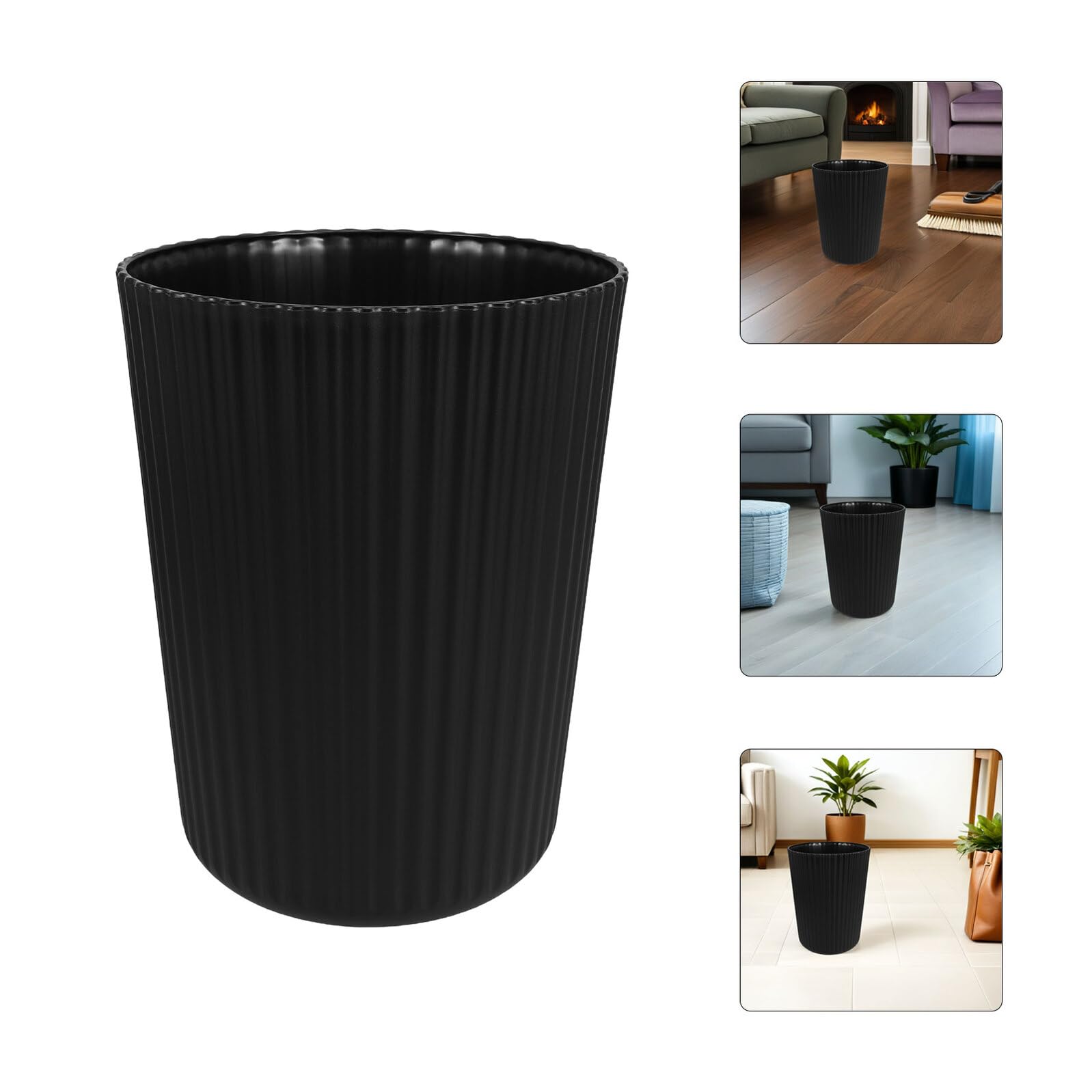 Hemobllo Cestino Plastica Spazzatura Rotondo Cestino per Carta Straccia senza Coperchio Contenitore per Spazzatura da Interno per Cucina Bagno Ufficio Lavanderia