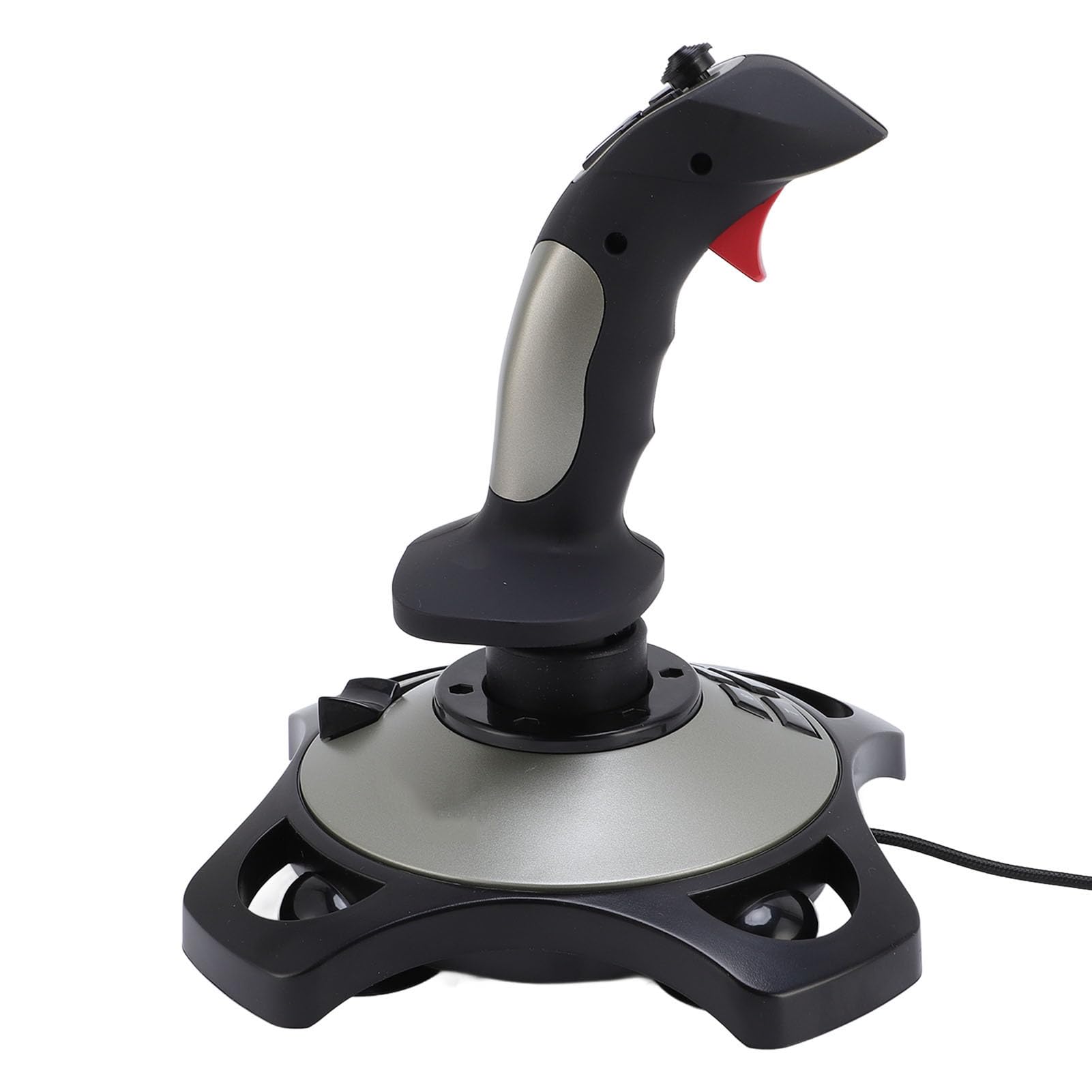 Hamwesh Joystick Simulador de Vuelo, Vibración con Cable USB, Palanca de Vuelo de 12 Botones, Controlador de Joystick con Agarre Cómodo y Acelerador Preciso para 7 8 10 11 Juegos de