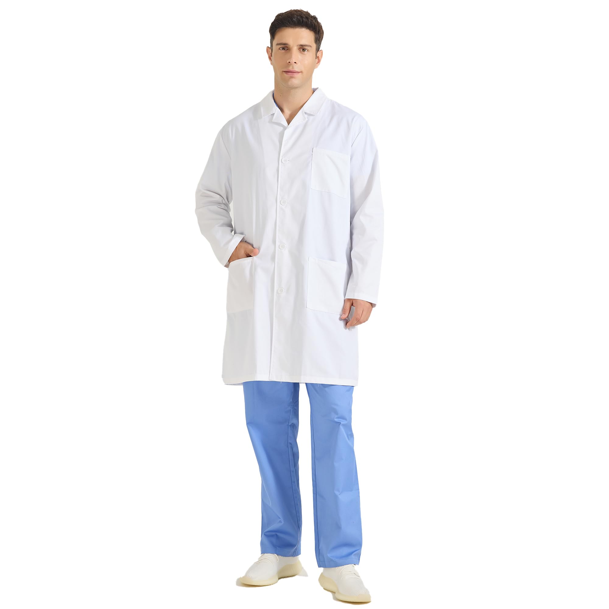 MISEMIYA - laborkittel arztkittel unisex - weißer kittel herren - arztkittel herren 8167