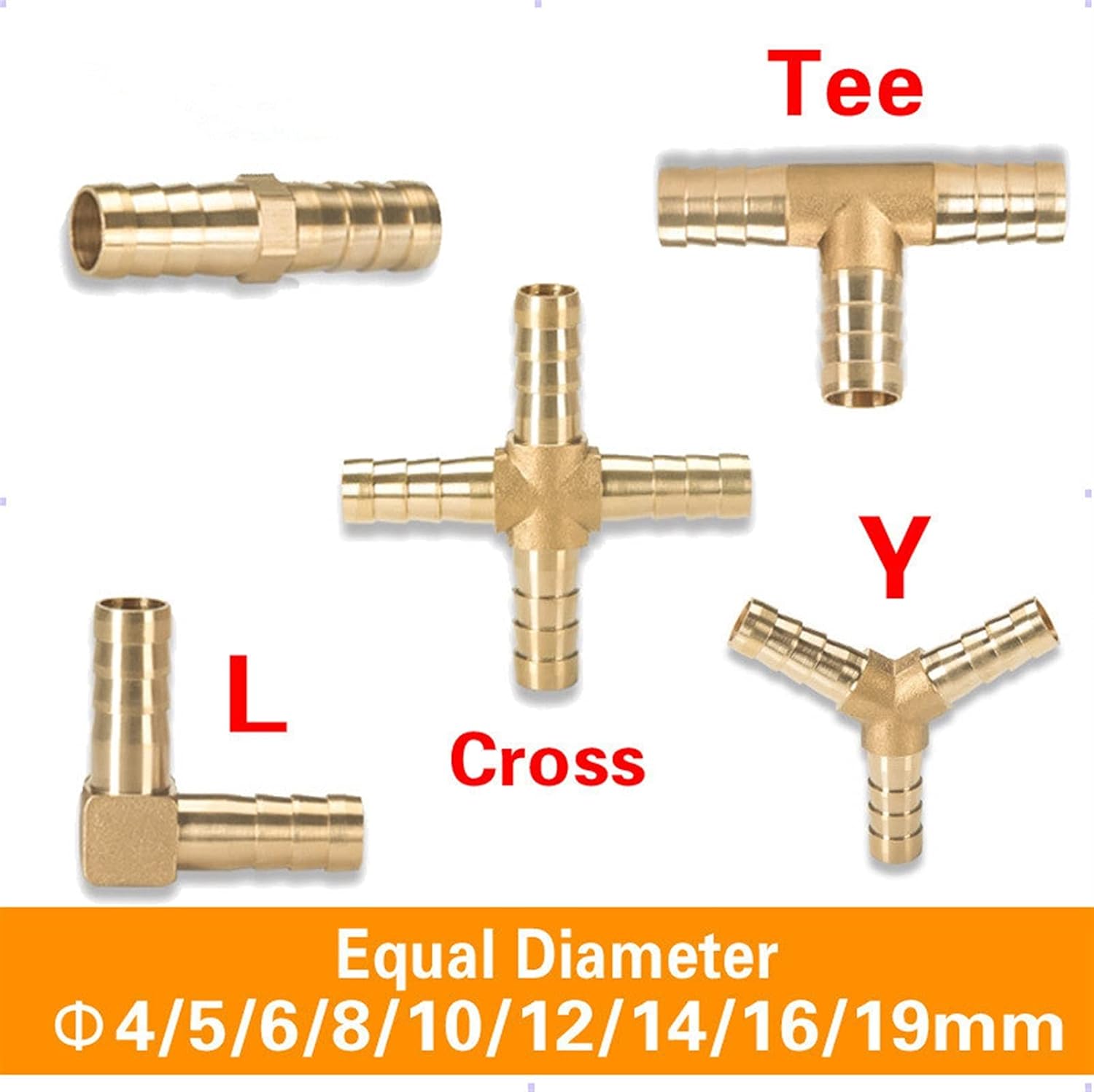 Mdingbao-ホース継手 真鍮フィッティング銅パゴダコネクタパイプ継手2 3 4段階ストレート/ L/TEE/Y /クロス4/5