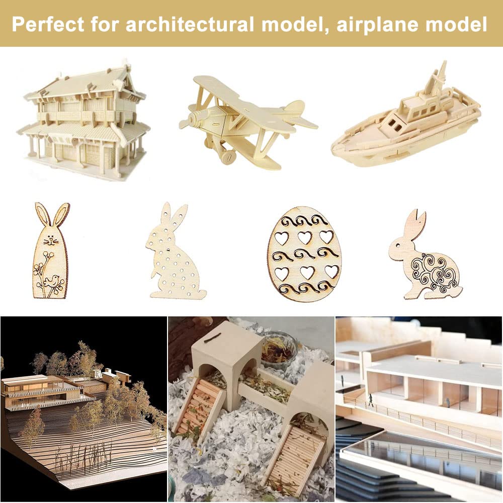 JAPCHET 10 fogli di compensato di tiglio, 200 x 200 x 6 mm, fogli di legno compensato, fogli di legno non finiti per artigianato, modelli fai da te