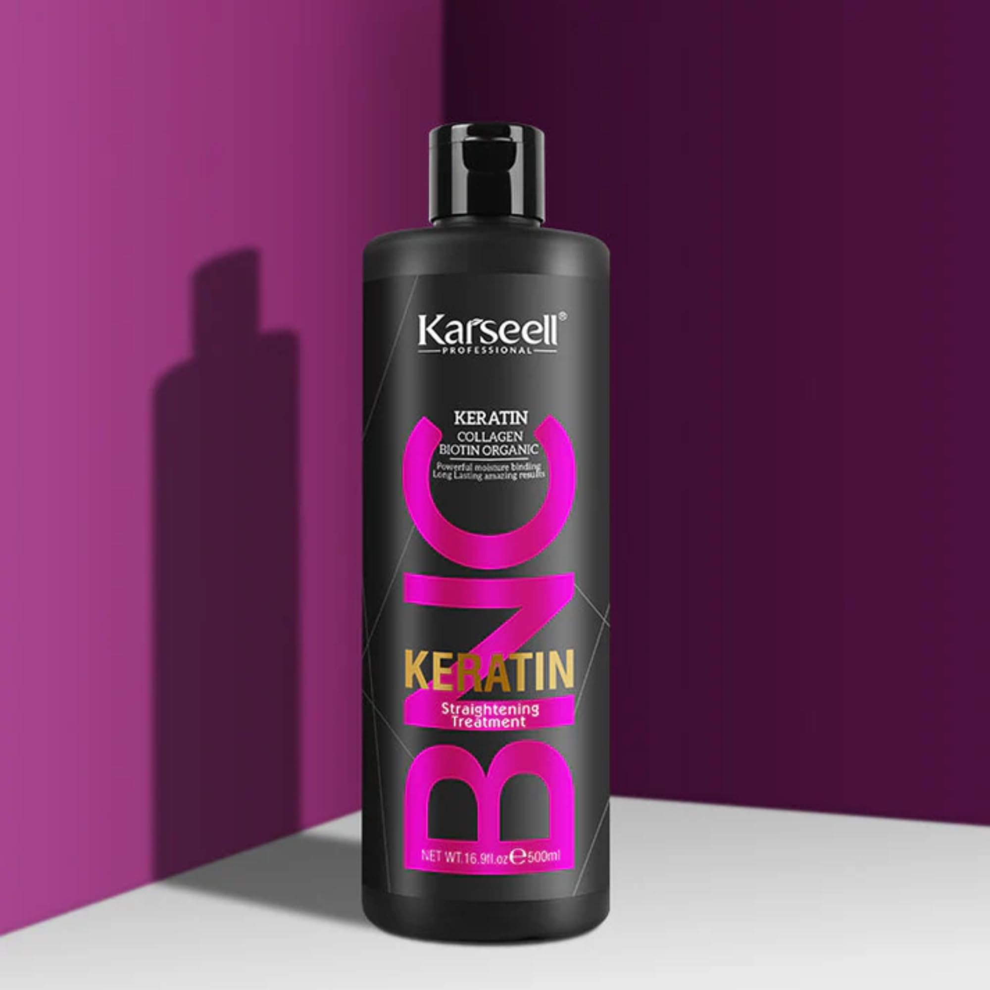 Karseell MACA CARE SYSTEM Keratin Glättung Ohne Formaldehyd Trockenes Krauses Geschädigtes Haar Kollagen Biotin Arganöl Feuchtigkeitspflege Glanz Reparatur Antifrizz Tägliche Anwendung Zuhause 500ml