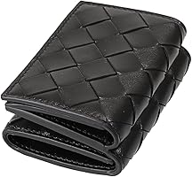 美品❗️ BOTTEGA VENETA イントレチャート ブラックレザー 折り財布 BOTTEGA VENETA ボッテガヴェネタ 三つ折り財布 メンズ イントレ