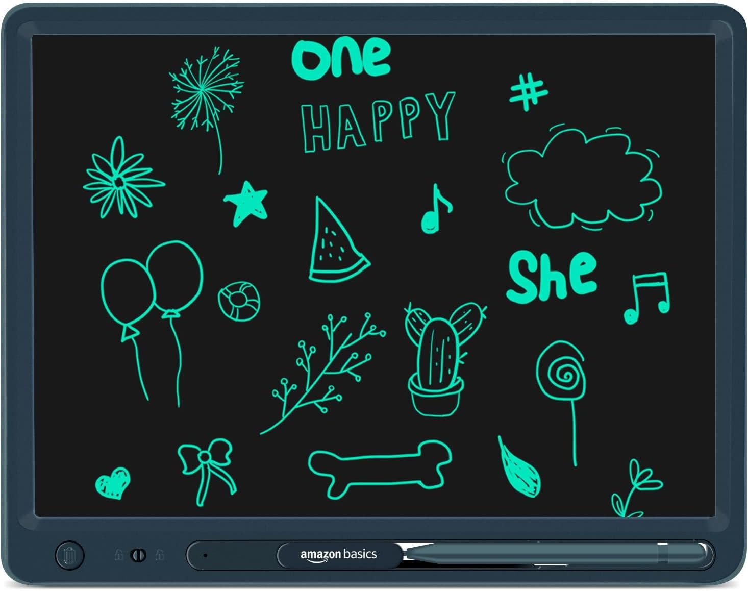 Magic Wireless Slate 15-inch LCD Writing Tablet with Stylus Pen, for Drawing, Playing, Noting by Kids & Adults, Black
