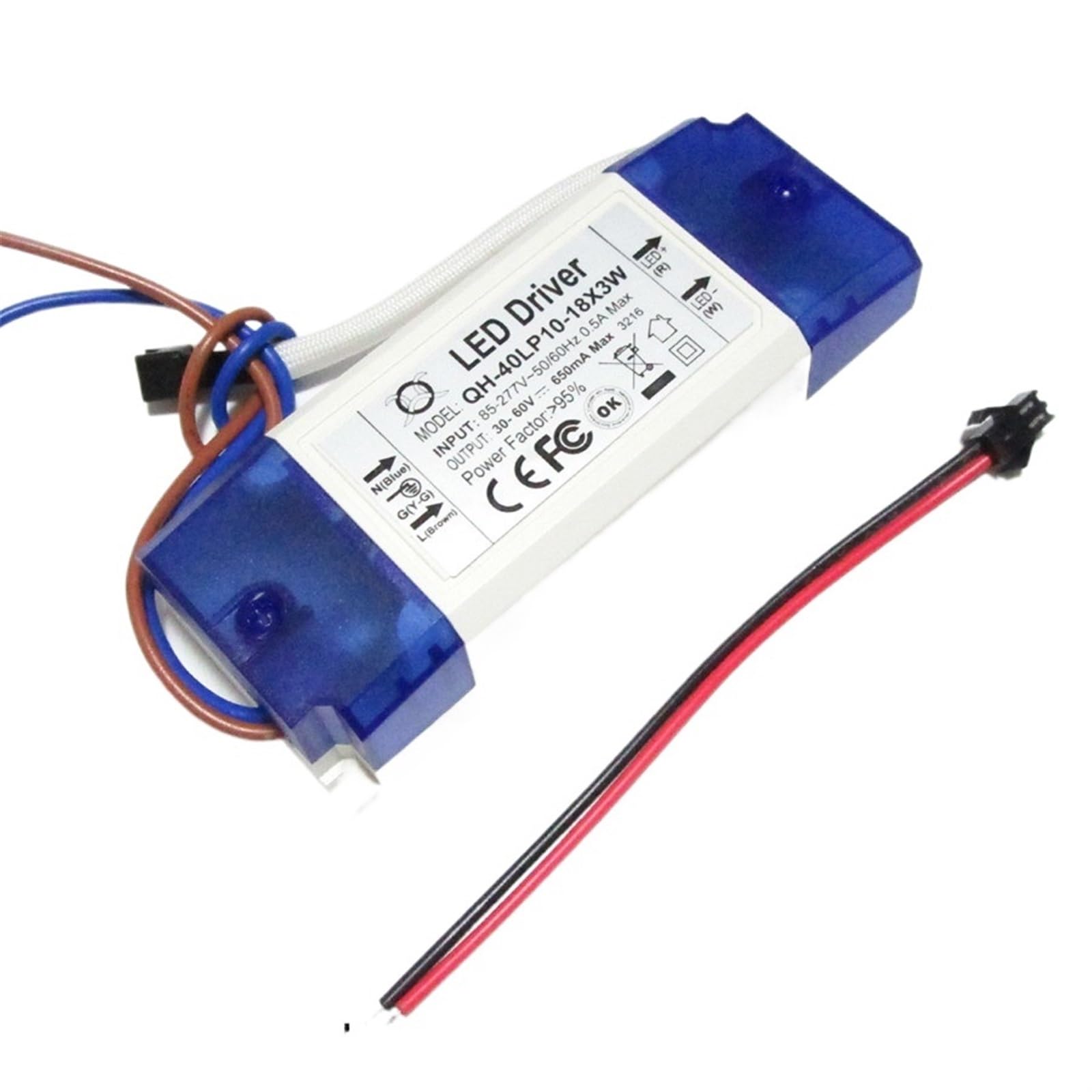 Fcarumiqp 5 Piece 1-2-5-10 Pieces 30W 40W Led Driver Power Supply 10-18X3w 600Ma Dc30-60V Constant Current Lighting For Floodlight(5 Piece)