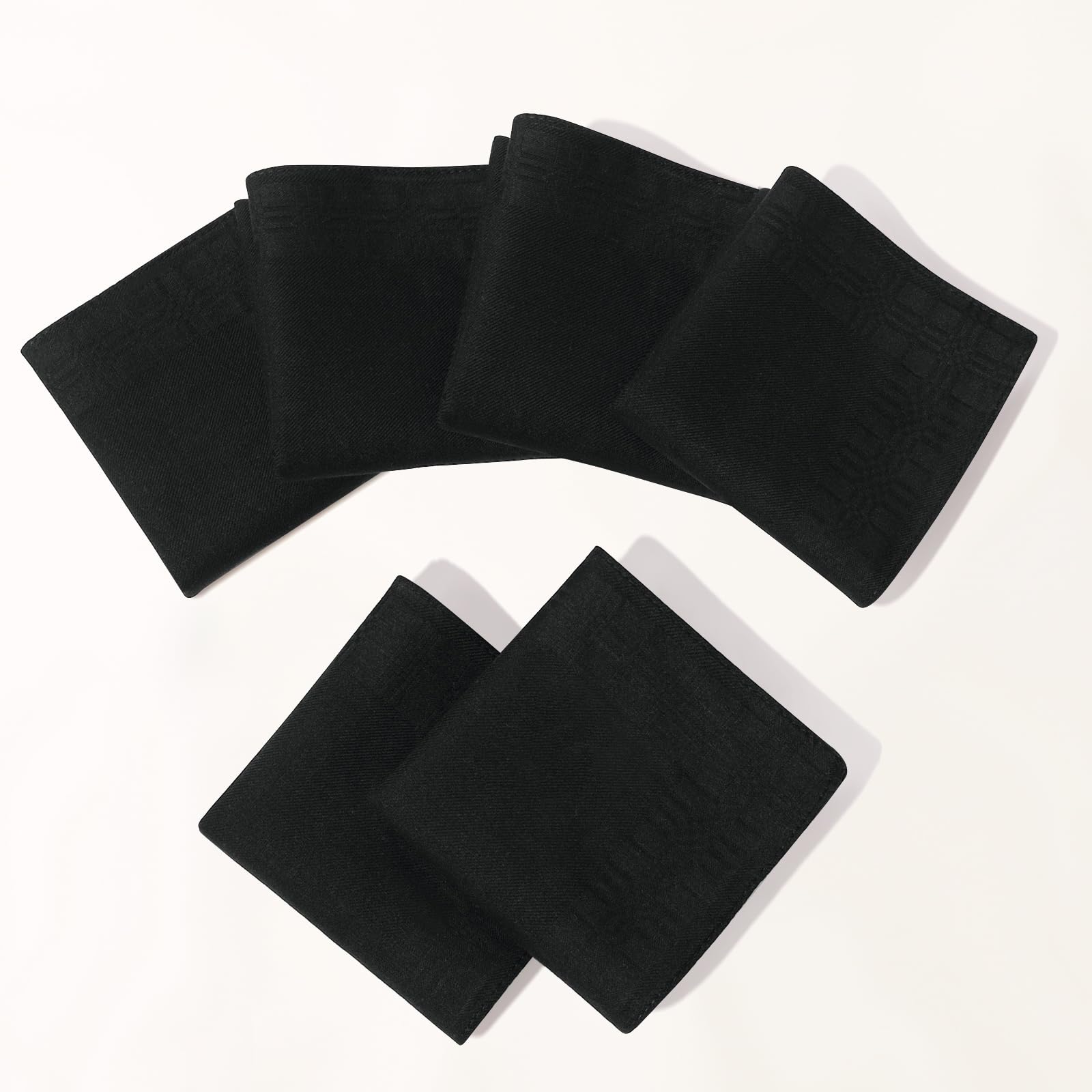 HOULIFE Mouchoirs noirs en coton doux pour homme - Mouchoirs pour funérailles - 43 x 43 cm