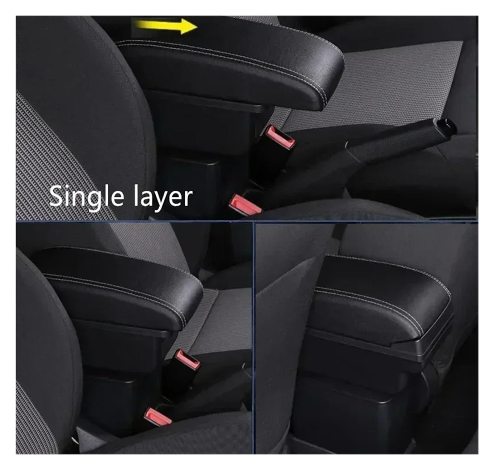 Fit For Dodge Attitude Armrest Box For Dodge Attitude M-i-t-s-u-b-i-s-h-i Space Star Car Armrest Storage Box Car Accessories(B white line 3USB)