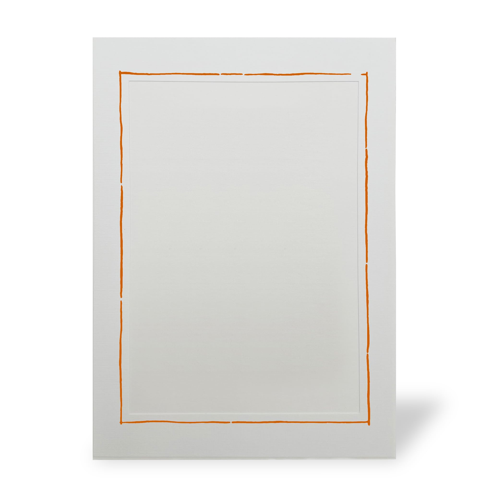 100 Stück Endlosleporello für Fotos 13x18 cm (Hochformat) in weiß, Umrandung in Orange, nach Bedarf teilbar