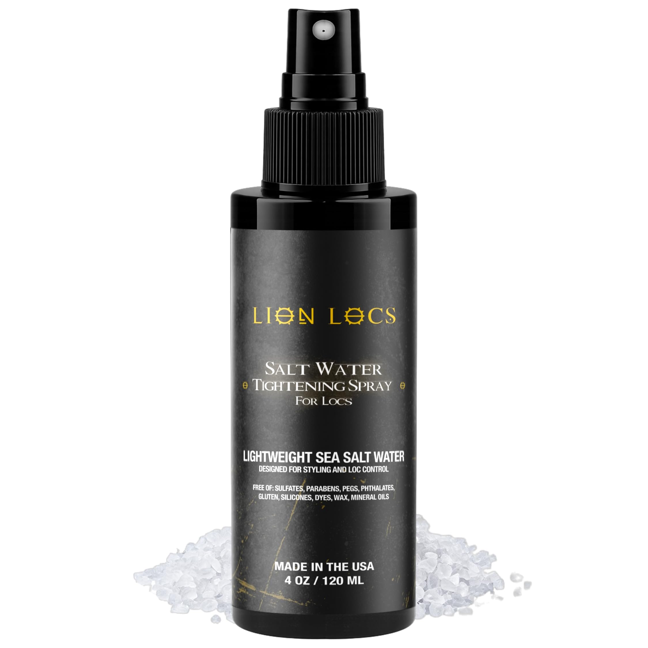 Lion Locs Starter Twist and Lock Spray for New Dreadlocks | Texturizes & Great for Styling - Vegan Sea Salt Mist with Essential Oils & Aloe (4oz)
