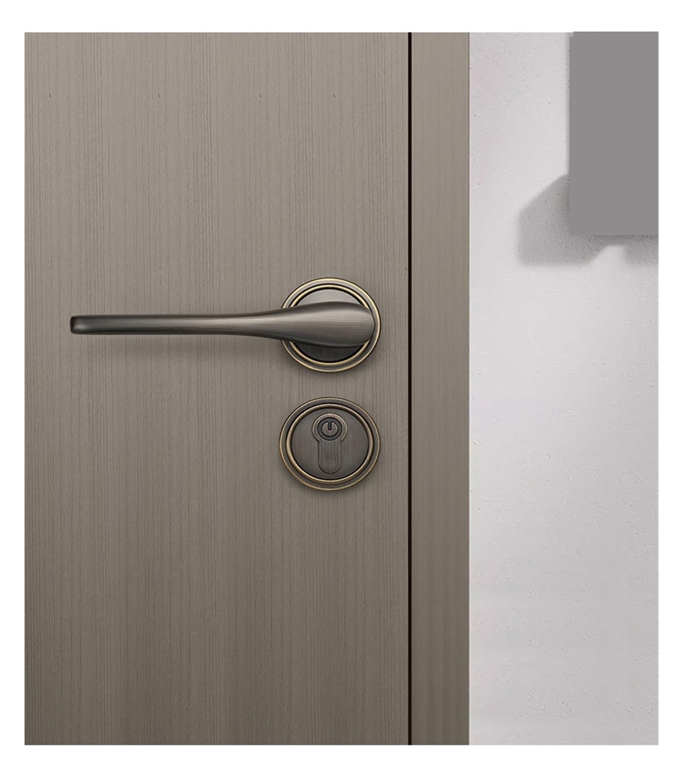 Serrure de porte intérieure américaine en laiton avec poignée en bois split lock
