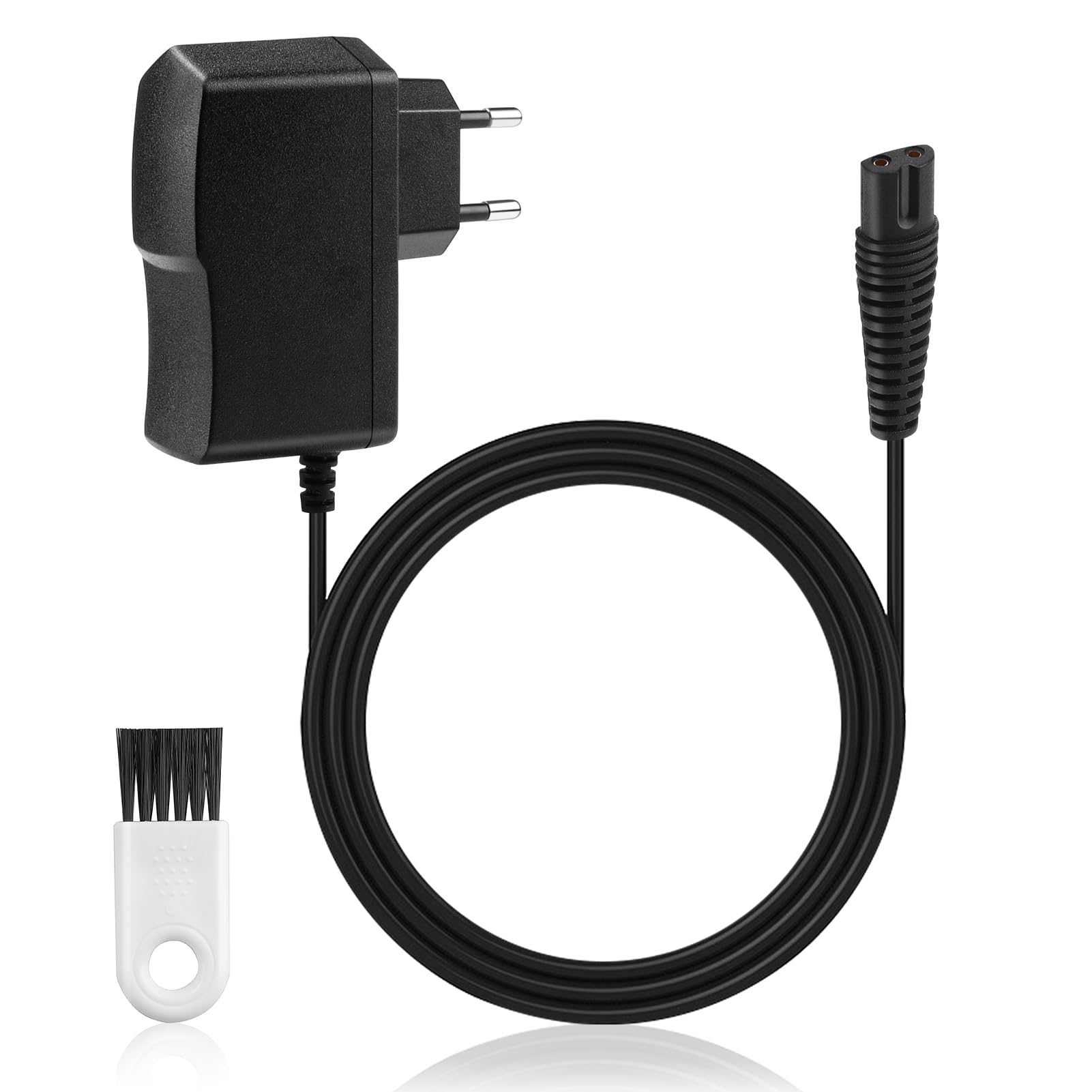 12V Cargador Cable para Afeitadora Braun Series 1 3 5 7 9, Razor Adaptador Cargadores Eléctrica, Cable de Alimentación para Depiladora Silk-Epil 9/7/5, 5544/5409/7220/5377/9090cc/9095cc, con Cepillo