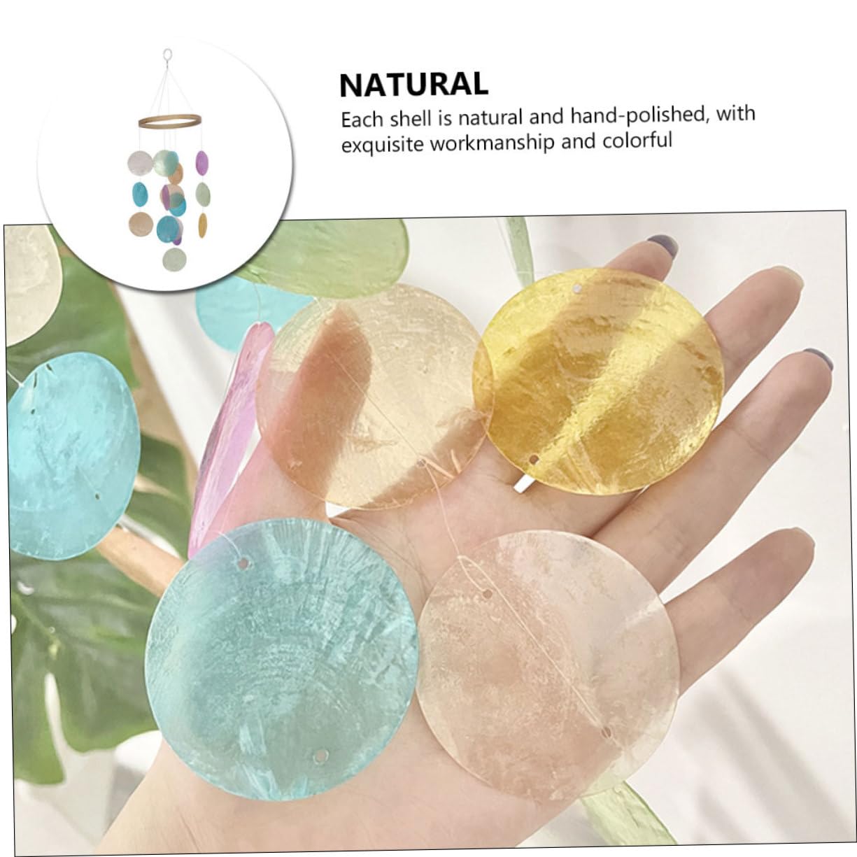 HANABASS 3pezzi Campane Vento Artigianali Colorate Con Anello Per Giardino Patio e Balcone Melodie Rilassanti Per Decorazioni Esterne e Interne