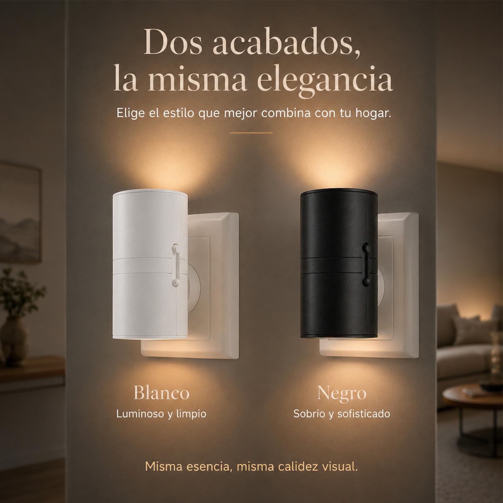 BoreaLights Luz Nocturna de Enchufe con Sensor Crepuscular, 3000 K（2psc） | Iluminación ambiental cálida y discreta para dormitorio, pasillo, salón y entrada; uso sencillo sin app ni mando.