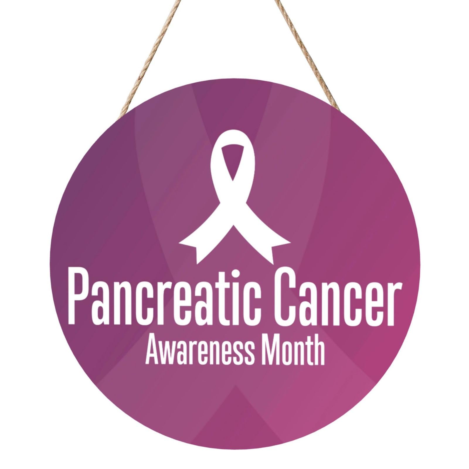 Pancreatic Cancer Awareness Door Signs Plaques Wood Welcome Sign For Front Door Wall Hanging For Home Farmhouse Office Classroom Party Decoration