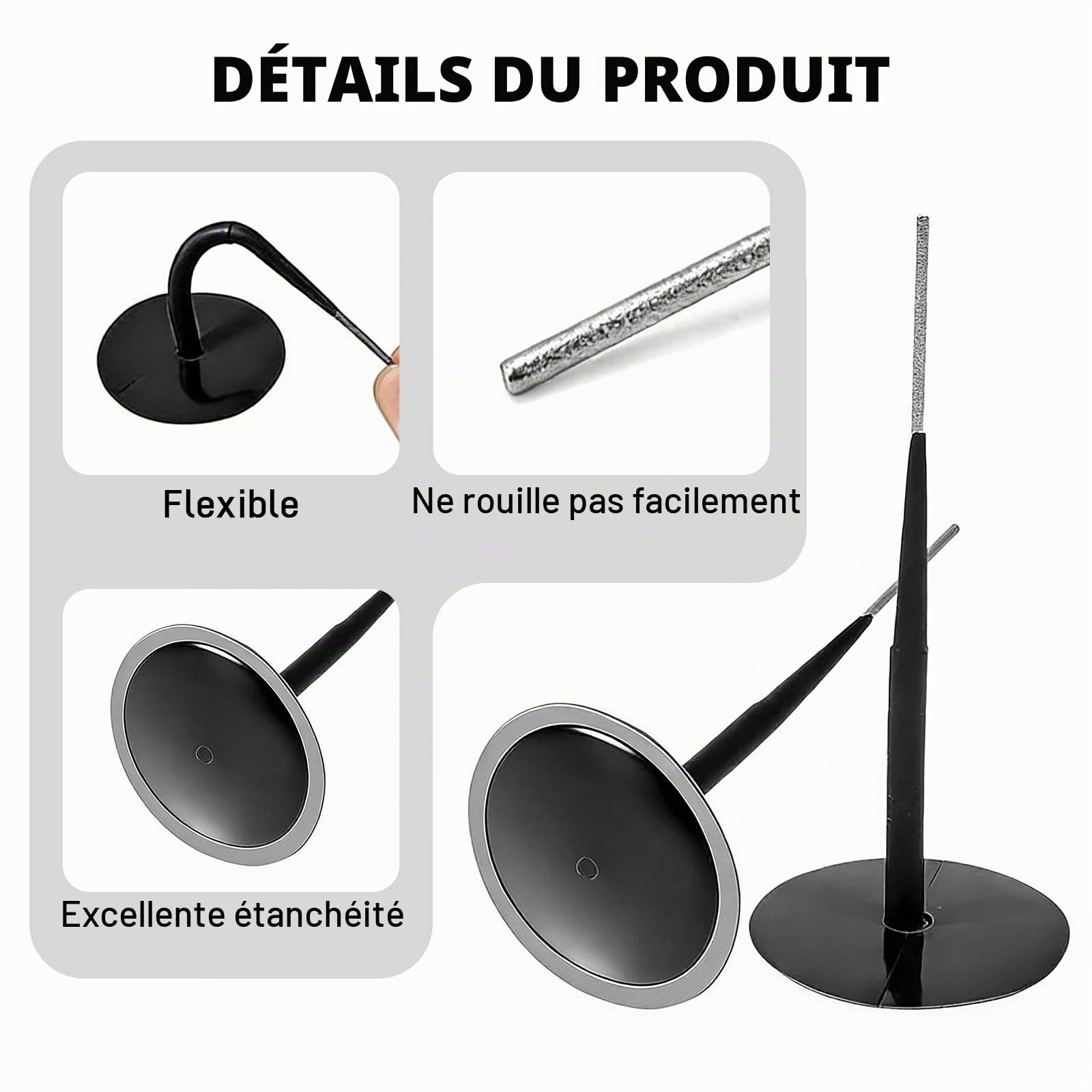 Kit de réparation de pneus 27 pièces Heavy Duty avec Bouchons | rouleau de patch de pneu avec tampon de pneu, réparation de pneus de voiture, kit de réparation de crevaison pour voiture